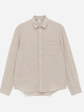 Arket Linen Button-Down Shirt in Light Beige, XS